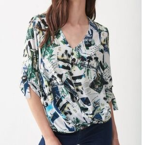 Joseph Ribkoff tropical print top
